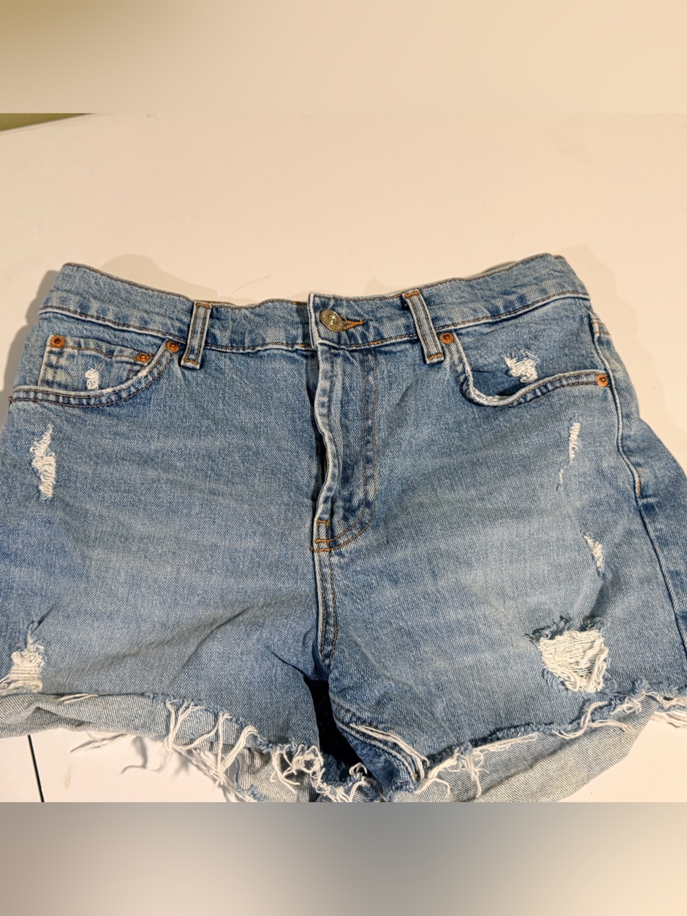 BDG Light Blue Distressed Denim Jean Shorts